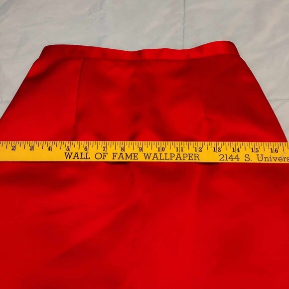 Giorgio Armani Red Skirt 100% Silk Knee Length Italian Size 40 - Picture 6 of 9